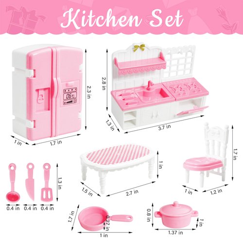 10 Pieces Mini Kitchen Set Dollhouse Kitchen Miniature Kitchen Set Doll Mini Kitchen for Kids Doll House Furniture and Accessories Set Mini Dollhouse Furniture 1 12 Scale