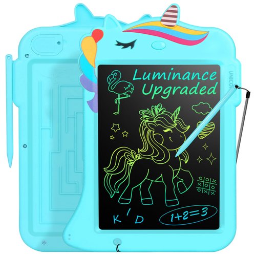 Jasonwell LCD Drawing Writing Tablet - Drawing Pad Doodle Board for Kids Toddlers Drawing Toy Educational Learning Toys Christmas Birthday Gift 2 3 4 5 6 7 8 Year Old Girls Boys (Blue Unicorn)