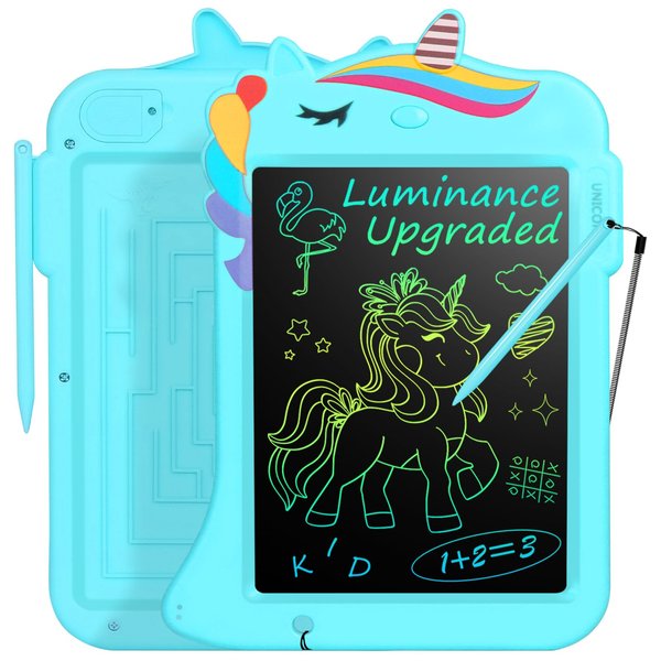 Jasonwell LCD Drawing Writing Tablet - Drawing Pad Doodle Board for Kids Toddlers Drawing Toy Educational Learning Toys Christmas Birthday Gift 2 3 4 5 6 7 8 Year Old Girls Boys (Blue Unicorn)