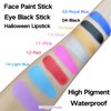 MEICOLY Light Blue Face Body Paint,Blue Eye Black Stick,Pale Blue Body Paint Stick for Corpse Bride Halloween SFX Avatar Sally Makeup,Waterproof Sport Eyeblack Stick for Football/Baseball/Softball