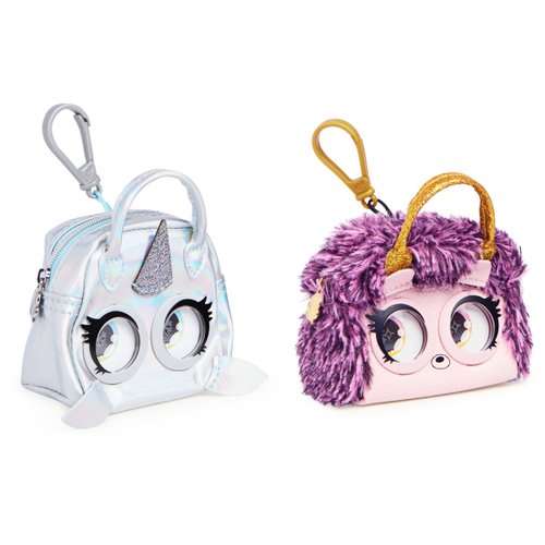 Purse Pets Micros, Edgy Hedgy Hedgehog & Narwow Narwhal Mini Purse 2-Pack, Shoulder Bag Crossbody Purse Accessories, Easter Basket Stuffers for Girls