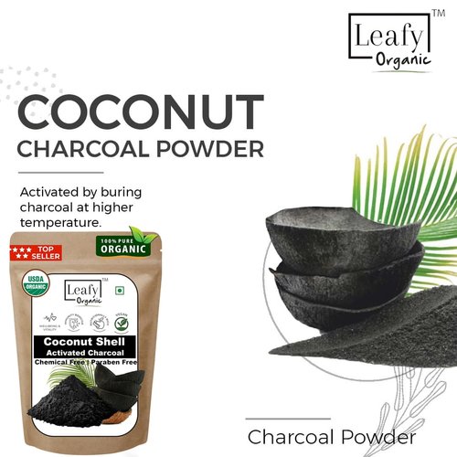 Leafy Organic Coconut Activated Charcoal Powder - 1 lb / 16 Oz - Whitens Teeth, Rejuvenates Skin and Hair, Supports Better Digestion