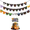 Mouse Halloween Happy Birthday Banner Cake Topper for Mouse Theme Halloween Birthday Party Decorations