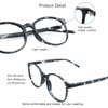 VisionGlobal Blue Light Blocking Glasses for Women/Men, Anti Eyestrain, Stylish Oval Frame, Anti Glare (Gray, 6.00 Magnification)