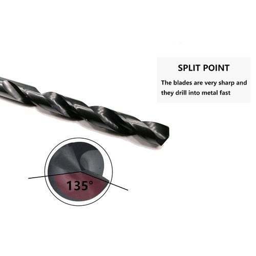 DelitonGude 25/64 inch HSS M35 Cobalt Twist Drill Bits,High Speed Steel,Pack of 5,Suitable for Steels,Cast Iron,Stainless Steels and Other hardMetals(25/64inch)