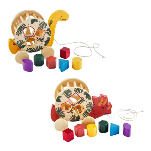 Orange Wood Dino Shape Sorter