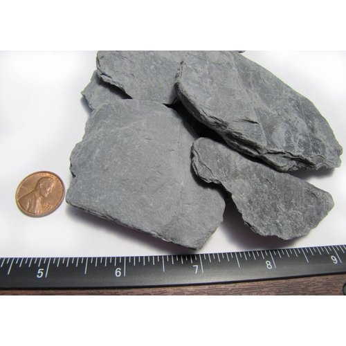 Natural Slate Stone 1 to 3 Inches - USA Sourced and Packaged for Aquascaping Aquariums, Terrariums, Paludariums, Reptile Enclosures, Wargaming, Models, Mosaic Art, Miniature Fairy Gardens (2lbs Grey)