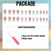 IMSOHOT Long Coffin Press on Nails Pink White Gradient Fake Nails Glitter Ballerina False Nails Glossy Full Cover Acrylic Nails Glue on Nails for Women 24pcs