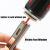 Futlidys 420 Carbon Steel 𝐂𝐮𝐭𝐭𝐞𝐫 and Torch Lighter Set, Built-in 𝐏𝐮𝐧𝐜𝐡, Triple Jet Flame Butane Lighter, Refillable Windproof Gas Lighter. Grey(Sold Without Gas)