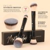 DUcare Makeup Brushes Duo End Foundation Contour Powder and Buffer Brush Bronzer Double Makeup Brush Set 2Pcs black