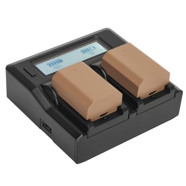 Green Extreme 2 Pack NP-FZ100 Battery 2400mAh and Smart Dual Charger with LCD Display - Compatible with Sony Alpha 9, A9, Alpha 9R, A9R, Alpha 9S, A7RIII, A7R3, a7 III Camera