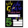 VAHATAN Hi Five 5th Birthday Party Invitations 20 Packs 5 Year Old Birthday Invites With Envelopes Colorful 5th Birthday Fill in Invite Cards