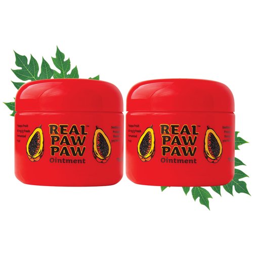 Real Paw Paw Ointment - Use for ﻿Lip Balm, Cream to Sooth Dry Skin, Protects and Hydrates All Skin Types. Made in Australia. 75g x 2 Tubs