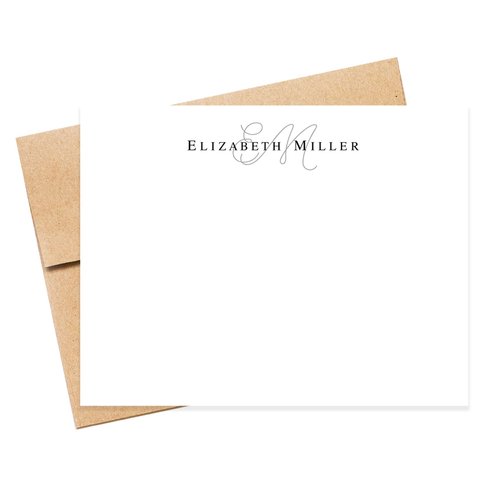 Monogram and Modern Personalized Stationery Note Cards with Envelopes