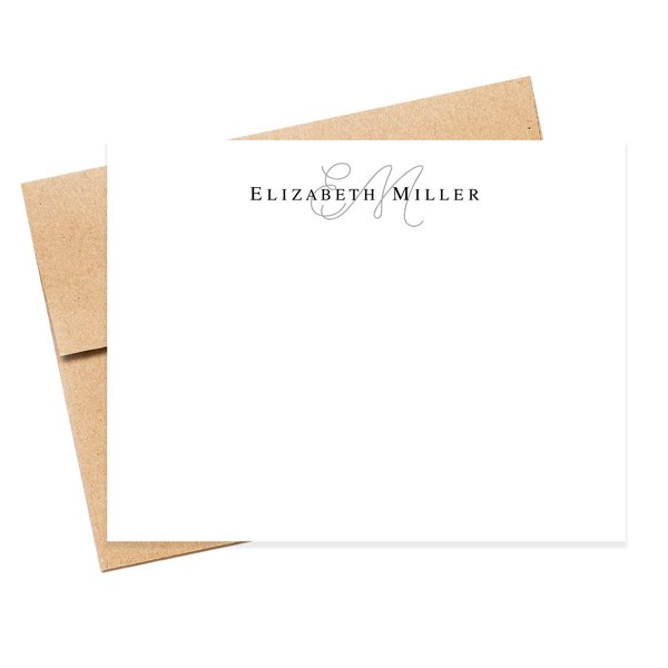 Monogram and Modern Personalized Stationery Note Cards with Envelopes