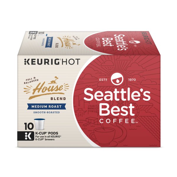 Seattle's Best Coffee House Blend Medium Roast Single Cup Coffee for Keurig Brewers, 10 Count