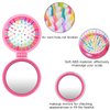 ONLYFU Hair Brush, 8 Pcs Folding Travel Mirror Hair Brushes Round, Compact Portable Hair Brush with Mini Mirror for Women Girls