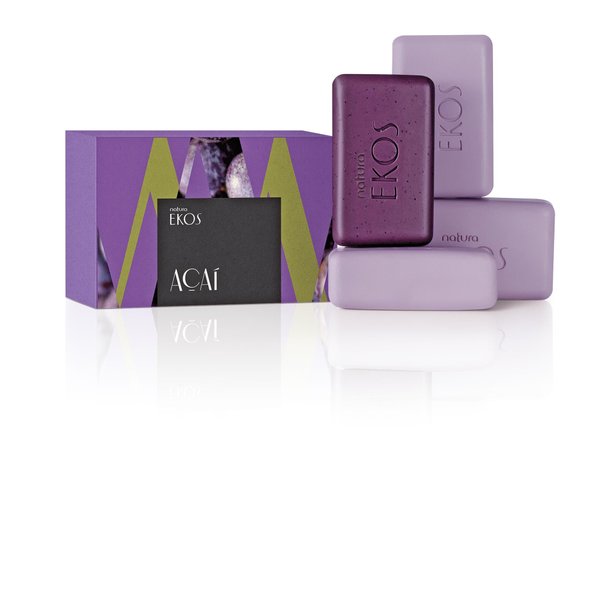 natura Ekos Açaí creamy & exfoliating monopack bar soap 4x100g / 3.5oz.e each
