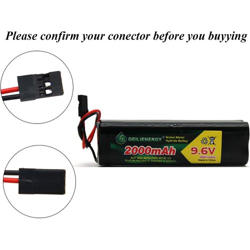 GEILIENERGY 9.6v 2000mAh Square Futaba NT8S600B Transmiter Battery Pack with Hitec connector for RC Airplanes,Cars,Heli,Sailplanes