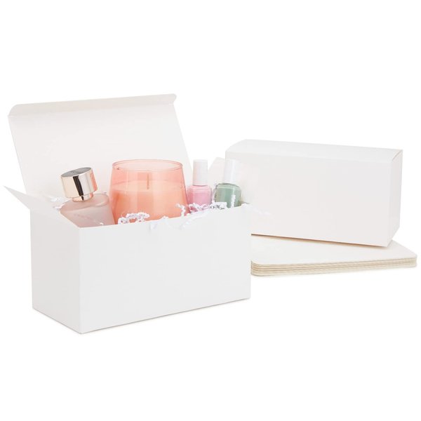 Juvale 20 Pack White Gift Boxes With Lids for Wrapping, Shipping, 9 x 4.5 x 4.5 Inch Cardstock Paper Bridesmaid Boxes for Gifts