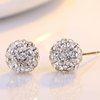 BG&WLing 3 Pieces Crystal Ball Stud Earrings Set for Women Girls, 3 Different Size Sparkle Disco Ball Earring Studs