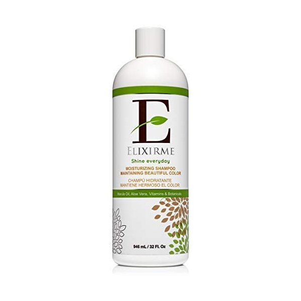 Elixirme Moisturizing Shampoo Gentle on Curly and Color Treated Hair Sulfate Free, 32.Oz