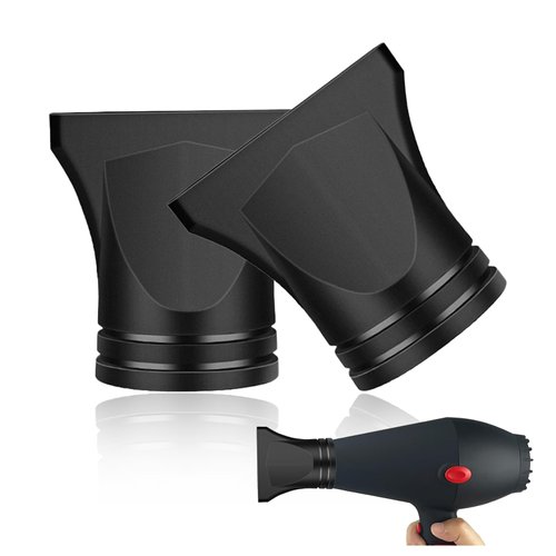 UAIAGM 2PCS Hair Dryer Attachment Universal Black Plastic Blower Nozzle Replacement Styling Tool for Home Use or Professional Salon Hairdressing Blow Outer Diameter 4.2cm to 4.6cm