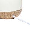 Simple Designs LT2078-LWW Petite Mid Century Table Lamp, Light Wood and White