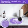 2 Pcs Silicone Make Up Brush Cleaning Mat, Makeup Brush Cleaner Mats, Portable Washing Tool with Suction Cup for Makeup Cosmetic Brushes