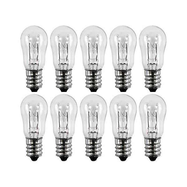 CEC Industries #10S-6 120V Bulbs, 120 V, 10 W, E12 Base, S-6 shape (Box of 10)