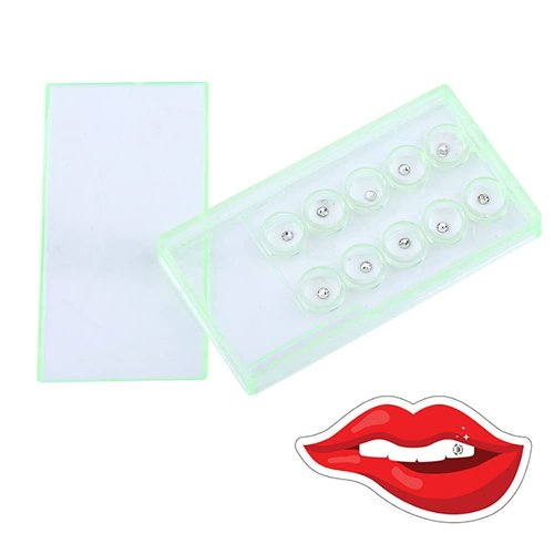 Tooth Gems Kit, 10pcs 2mm DIY Acrylic Tooth Crystal Ornaments Teeth Diamond Jewelry Decoration Glittering Tooth Gem Kit White with Box for Tooth Decor Nails Decor