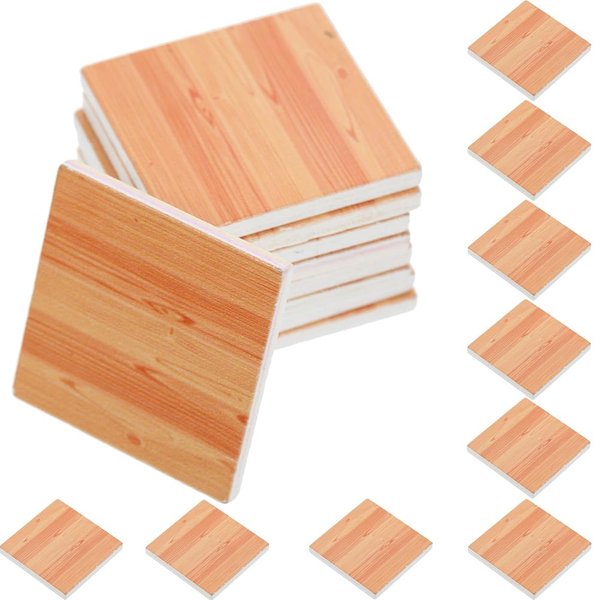 JOINPAYA Miniature Wood Floorboards: Mini Floor Sheet Dollouse Flooring Supplies Doll Furniture Accessories 1.18in 27pcs