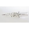 Gold or silver clear or ab crystal flower metal alligator hair clip (Primary color: Silver/clear crystal)