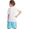TSLA UPF 50+ Youth Kids Rash Guard Short Sleeve, UV/SPF Surf Swim Shirt, Aqua Water Swimsuit Top, Vacation White, 10