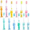 Patelai 12 Pcs Kids Toothbrush for Age 2 and Above Children Manual Toothbrush Set Soft Contoured Bristles Boys and Girls Cute Colorful Toothbrush with Suction Cup for Storage