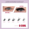 FANDIQ Cluster Lashes Extension Kit,200PCS Individual Eyelash Extension Kit 8-16MIX Fluffy DIY Lash Clusters D Curl Wisper Lashes Kit with Lash Bond and Seal Lash Tweezers for Self Use(60D)