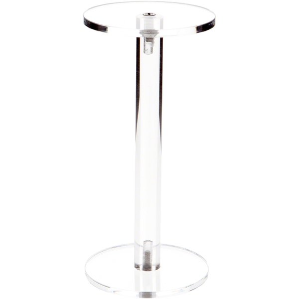 Plymor Clear Acrylic Round Barbell Pedestal Display Riser 6.375 inches (Height) x 3 inches (Depth) (3/16 inches Thick)