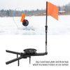 Ice Fishing Rod, Ice Fishing Rod Tip-Up Compact Metal Pole Orange Flag Angler Tackle Accessory