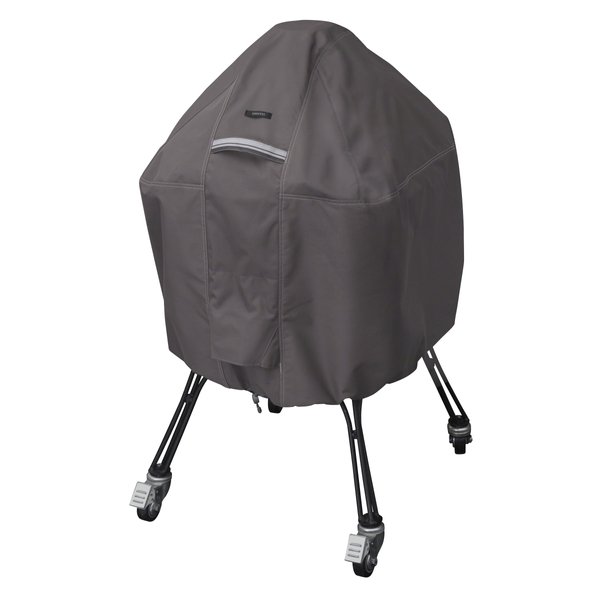 Classic Accessories Ravenna Water-Resistant 22 Inch Kamado Ceramic BBQ Grill Cover, Dark Taupe