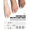 EBANKU Gel Toe Nail Stickers Cured Gel Nail Strips for Toes Gel Toenail Strips Nail Art Wraps Long-Lasting Toe Gel Nail Polish Wraps Gel Nail Art Stickers for Toes UV/LED Lamp Required (Shiny White)
