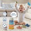 AMCHSURI Stacking Cups Toy Set, Fun Educational Baby Toys, 13-PC Stackable Cups with Number Nesting Cups & Bath Boats Bath Toy for Babies 6-12 Months Stacking Cups for Toddlers 1-3