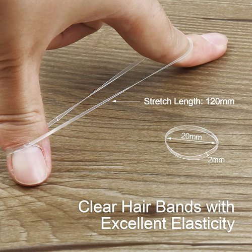 Clear Elastic Hair Rubber Bands, EAONE 2500Pcs Mini Hair Elastics No Damage Baby Hair Ties Small Tiny Ponytail Bands Stretch Elastics for Girls Women Braiding Hair Accessories with Box Package