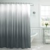 Creative Home Ideas Waffle Weave Shower Curtain Set, 70" x 72", Dark Grey Ombre 13 Piece