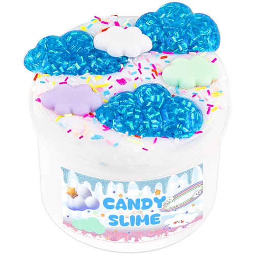 LAWOHO Slime Kit Includes 200ml White Glossy Slime, 50ml Blue Glimmer Tubes Clear Slime and 4 Slime Add-Ins, Slime Party Favors for Kids, Non Stick Slime, Kids Slime Birthday Christmas Easter Gifts