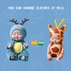 Vueos 6 Pcs 4 Inch Mini Reborn Baby Dolls Toy Set Realistic Baby Doll with Cute Animal Clothes Gifts for Girls Boys Birthday Christmas