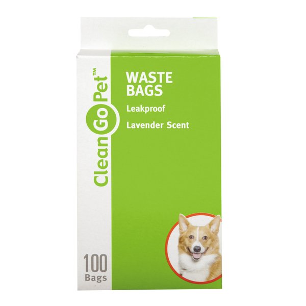 Clean Go Pet Lavender Scent Doggy Waste Bags, 100-Count, Quick-Tie Handles Poop Bags