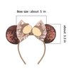 Squirrel Ears Head Band Hazel Mouse Ears Headband for Women Velvet Hair Bow Headwear for Girls&Boys - Sparkle Sequins Mouse Hair Bands with Big Ears Essencial Accessories for Trip (squirrel bow)