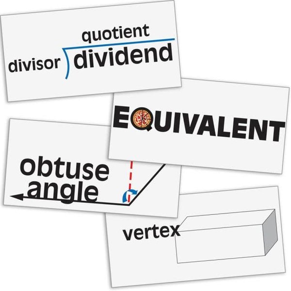 Really Good Stuff Math Vocabulary Word Wall - 45 Cards - Common Core Aligned - Grades 3-5