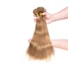 27 Blonde Bundles Human Hair Unprocessed Brazilian Virgin Hair Color #27 Straight Bundles 10 12 14 Inch 8A Grade Double Weft Weave Extensions Hair Soft And Healthy for Women