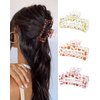 HAIMEIKANG Cute Flower Hair Claw Clips - 3 Pieces Summer Hair Clips for Women,Non-Slip Strong Hold Claw Clips for Thick/Thin Hair